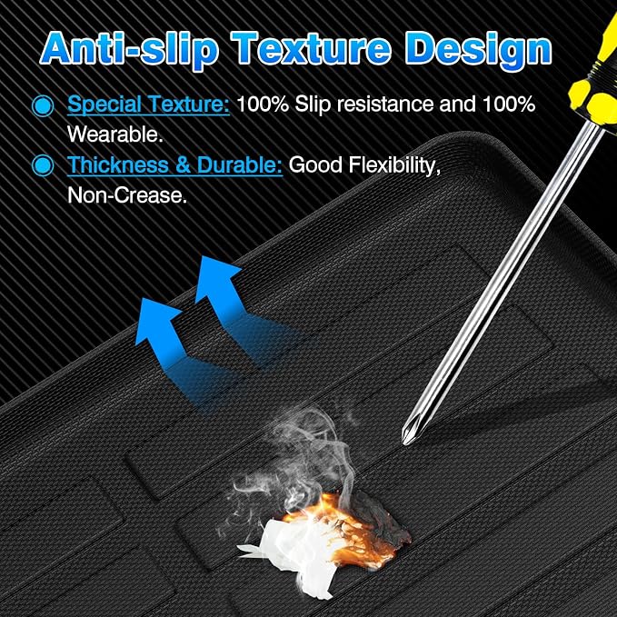 Santa Fe Cargo Liner - Trunk Mat for Hyundai Santa Fe 2021-2023, All Weather Cargo Mat for Santa Fe Accessories, Heavy Duty Car Mats, Car Accessories