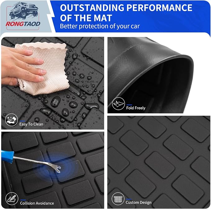 Rongtaod 8 Seats Floor Mats Compatible with 2024 2025 2026 Chevrolet Traverse GMC Acadia Trunk Mat Cargo Mat Cargo Liner All Weather Chevy Traverse Accessories (Floor Mats+Trunk Mat+Backrest Mats)