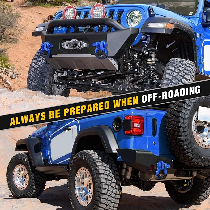 Nilight 2 Pack 3/4" D-Ring Shackle with 7/8" Screw Pin 41,887lbs Break Strength, Heavy Duty Off Road Recovery with Isolators Washers for Use with Tow Strap, Winch, Off-Road Jeep Truck Vehicle
