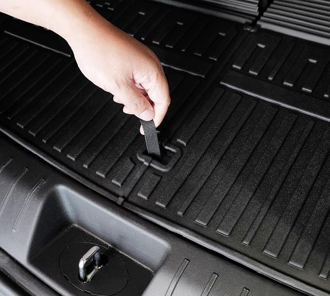 Cargo Mat with Backrest Mats for 2024 2025 2026 Hyundai Santa Fe Car Mat Accessories, All Weather TPE Protector Cargo Liner Trunk Mat(Cargo Mat with Backrest Mats)