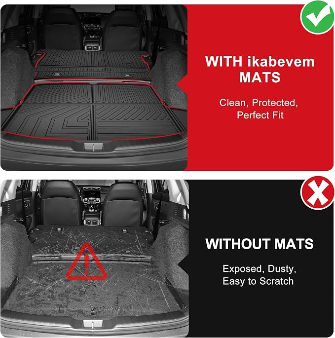 for 2017-2022 Honda CR-V Cargo Liner & Backrest Mat: Custom Fit All Weather TPE Anti Skid Waterproof Trunk Liner for CRV Accessories (Not for Hybrid or Touring)