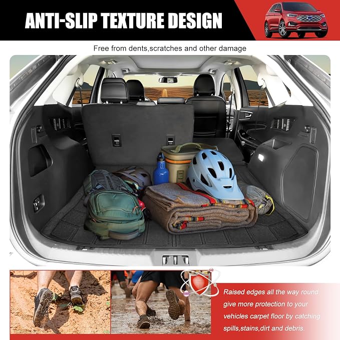 Cargo Liner Fit for 2015-2024 Ford Edge 5 Seats Accessories, Cargo Mat TPE Trunk Mat All Weather Trunk Liner Cargo Cover Replacement for 2024 Ford Edge(Cargo Mat)