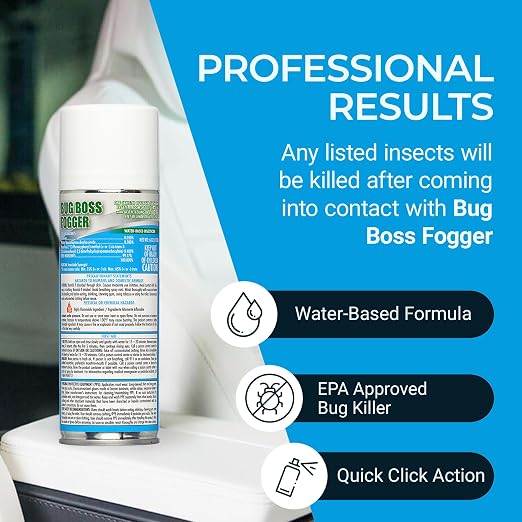 Bug Foggers for Home Indoor & Outdoor Use, Insect Fogger, All Mosquito, Cockroach, Ant, Spider & More, Non-Staining, Water-Base Formula, 6 oz, Pack of 3