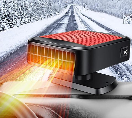 Portable Car Heaters for Vehicle,12V Car Heater that Plugs into Cigarette Lighter,200W Fast Heating Car Defroster Defogger 360° Rotatable 2 in 1 Heating & Cooling (Red)