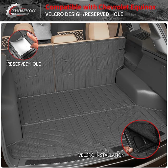 Cargo Mat Compatible with 2025 2026 Chevrolet Equinox NO EV GMC Terrain Trunk Mat Trunk Liner Cargo Liner Back Seat Cover Protector Chevy Equinox Accessories (Backrest Mats+Trunk Mat)