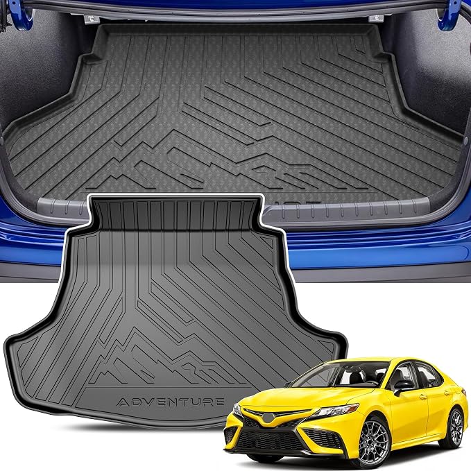 KUST Cargo Trunk Mat for Toyota Camry 2018-2025, Rear Cargo Liner for Camry Accessories All Weather TPE Rubber Raised Edge