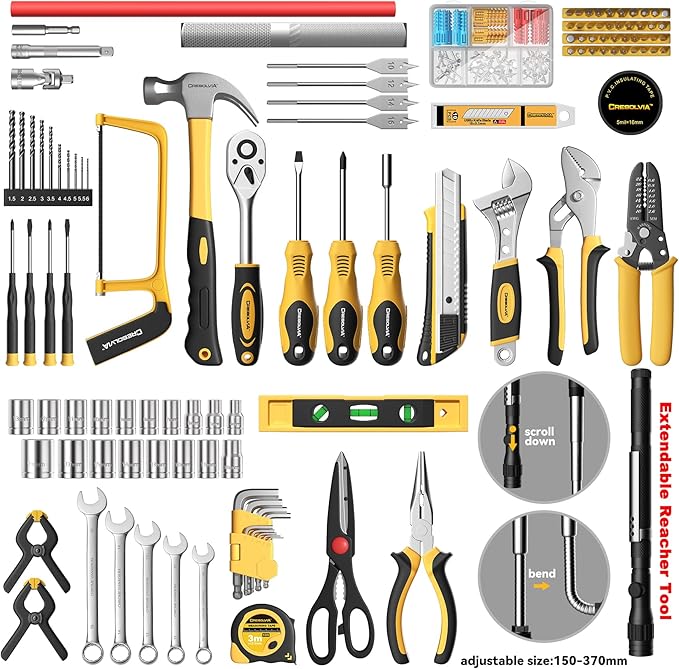 339 Piece Tool Set,Tool Kit for Home and Car,General Household Hand Tool Box for Men,Basic Tool Set for Home and Auto Repair for Homeowner, DIY, Handyman