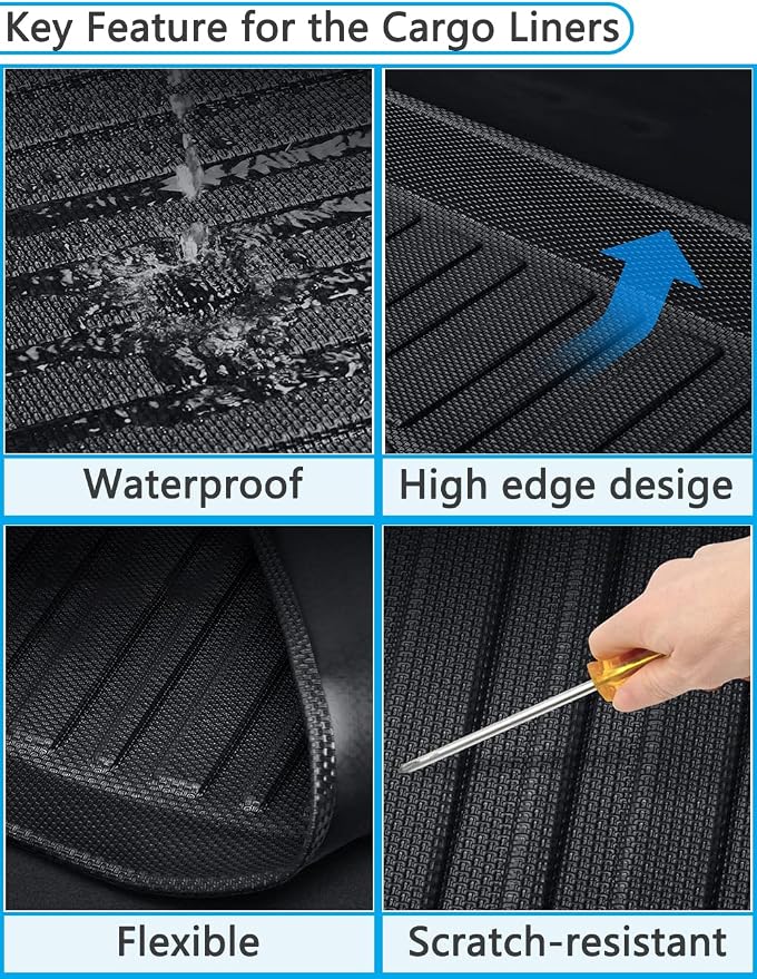 Camry Cargo Liners,Rear Cargo Trunk Tray Floor Mats Compatible with 2012 2013 2014-2016 2017 Toyota Camry (No Hybrid Models),All Weather Protector Custom 3D Waterproof Durable Odorless TPO Accessories