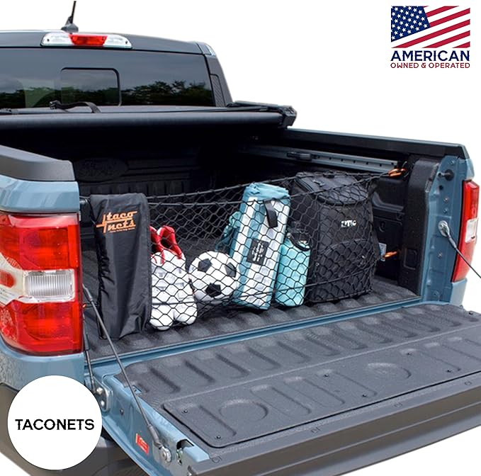 Envelope Cargo Net for Ford Maverick - Fits 2022-Current - Upgraded 5mm Bungee - Integrated Storage Bag - Heavy Duty Carabiners - Designed in USA