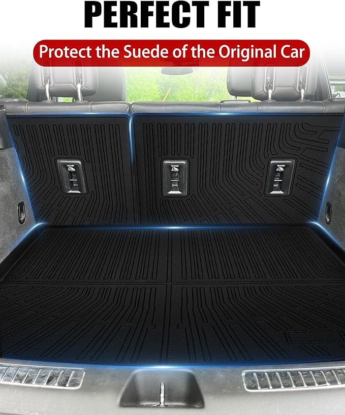 Cargo Liner Compatible with 2019-2025 Cadillac XT4 Trunk Mat Cargo Mat Back Seat Cover Protector (Backrest Mats+Trunk Mat)
