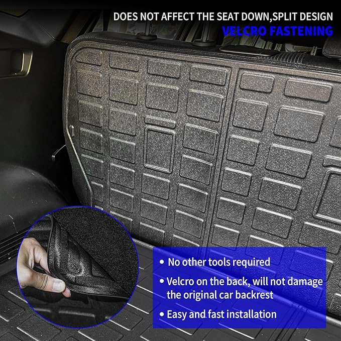 Rongtaod Cargo Mat Compatible with 2021-2023 Hyundai Santa Fe (Fit 5 Seats) Trunk Mat Cargo Mat Cargo Liner All Weather Trunk Liner 2022 Santa Fe Accessories (Trunk Mat+Backrest Mats)