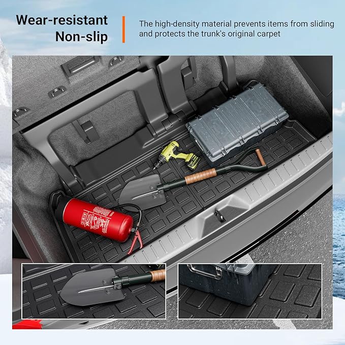 powoq Trunk Mat Compatible with 2021-2026 Toyota Sienna 3rd Row Cargo Liner TPE Rear Trunk Liner Mat Replacement for 2021 2022 2023 2024 2025 2026 Toyota Sienna Accessories