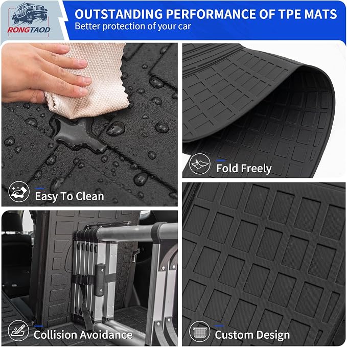 Rongtaod Floor Mats Compatible with 2020-2025 Hyundai Palisade Floor Liner Trunk Mat Cargo Mat Cargo Liner Back Seat Cover Protector 2024 Palisade Accessories (Trunk Mat with Backrest Mat+Floor Mats)