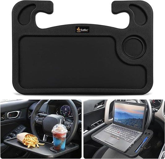 EcoNour Steering Wheel Desk Tray Compatible for 2022-2024 2025 2026 Honda Civic Steering Wheel Tray Table Car Laptop Holder Eating Tray for Car Food & Drink Desk Holder Travel Accessories