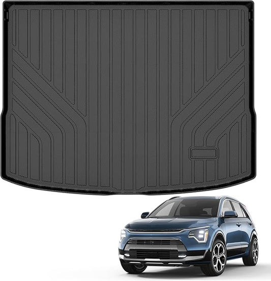 All Weather Cargo Mat Fit for Kia NIRO 2026-2023 (Not for PHEV or EV) TPE Rubber Cargo Liner Set NIRO Accessories All Season Guard Odorless Anti-Slip Trunk Tray Black