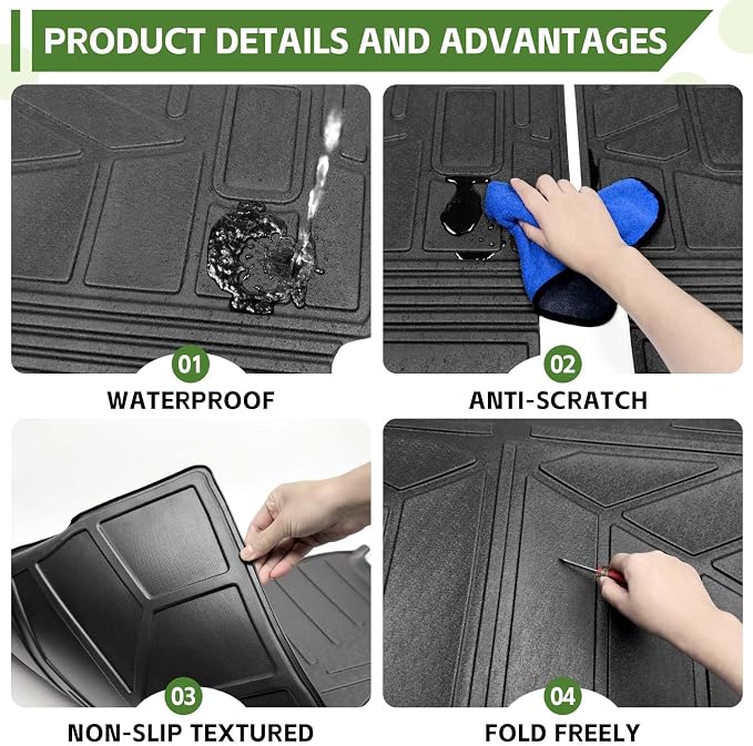Cargo Liners for 2020-2025 Ford Escape Trunk Mat with Seat Back Cover Accessories, All Weather Rear Cargo Mat Backrest Protector for 2020 2021 2022 2023 2024 2025 Escape