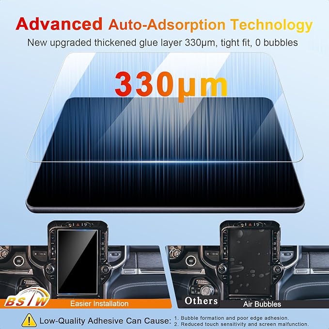 Ram 12 Inch Screen Protector for 2019-2026 Dodge Ram 1500 2500 3500 Uconnect 5 Nav Pickup Truck 12-In Display Ram 1500 Accessories 9H Anti-Scratch Tempered Glass Protective Film
