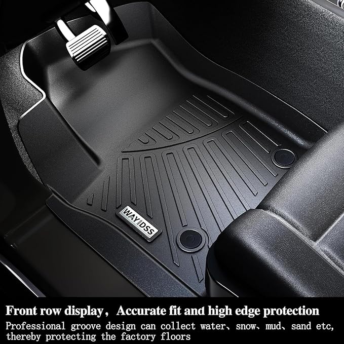All Weather Floor Mats Fits for Honda Civic 2011 2010 2009 2008 2007 2006(Only Sedan Model),TPE Rubber Liners Accessory for 2006-2011 Odorless 1st & 2nd Row Anti-Slip Mats Black