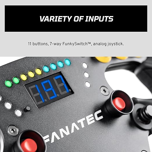 Fanatec Sim Racing ClubSport Steering Wheel F1 Esports V2 – Officially Licensed Formula 1™ Product, Alcantara Grips, LED Display, Magnetic Paddles, Integrated Vibration Motors – PC