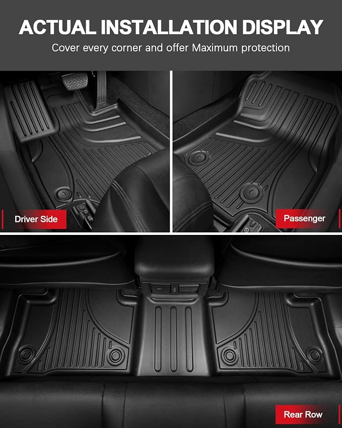 Floor Mats for Hyundai Palisade 2026 7/8 Seats Gas Only All Weather TPE Floor Liners Cargo Mat with Backrest Mat Accessories Odorless Anti-Slip Cargo Tray with Back Seat Protector