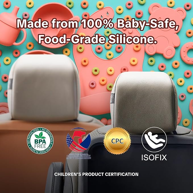 Siliguard Car Seat Protector for Child Car Seat, Car Seat Protector for Leather Seats, Non Slip Seat Cover, 3mm Silicone Car Seat Mat, Latch and ISOFIX, Rear and Forward Facing, Baby Toddler
