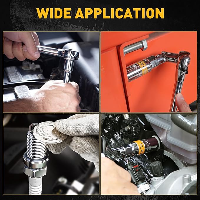 ELEAD 8-Piece 3/8" Drive Spark Plug Socket Set with Universal Joint, Spark Plug Gapper and 6" Extension Bar, SAE & Metric, 5/8", 3/4", 13/16", 14mm, 18mm, CR-V Sockets with Rubber Holding Rings