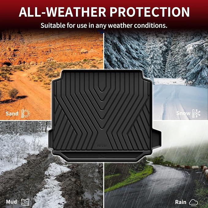 LASFIT Trunk Mat for BMW X5 2026 2025 2024 2023 2022 2021 2020 2019, All Weather TPE Cargo Mats Custom Fit Cargo Liner Front & Rear Trunk liner, Only for 5 Passenger Without Luggage Compartment, Black