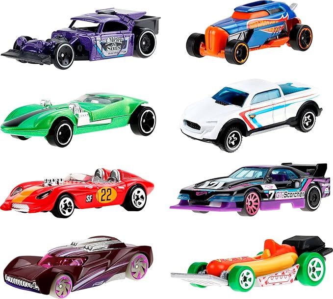 Hot Wheels Toy Cars & Trucks, Let’s Race 8-Pack, Set of 8 1:64 Scale Vehicles from The Animated Netflix Show