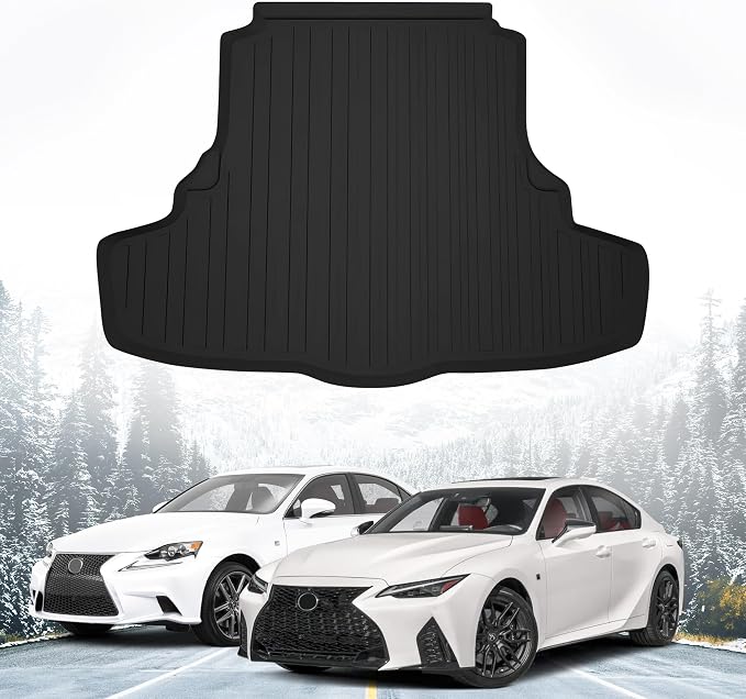 Premium Cargo Liner for Lexus is 250 is 300 is 350 is 500 2016-2025 - 100% Protection - Custom Fit Car Trunk Mat - All-Season Black Cargo Mat - 3D Shaped Laser Measured Trunk Liners