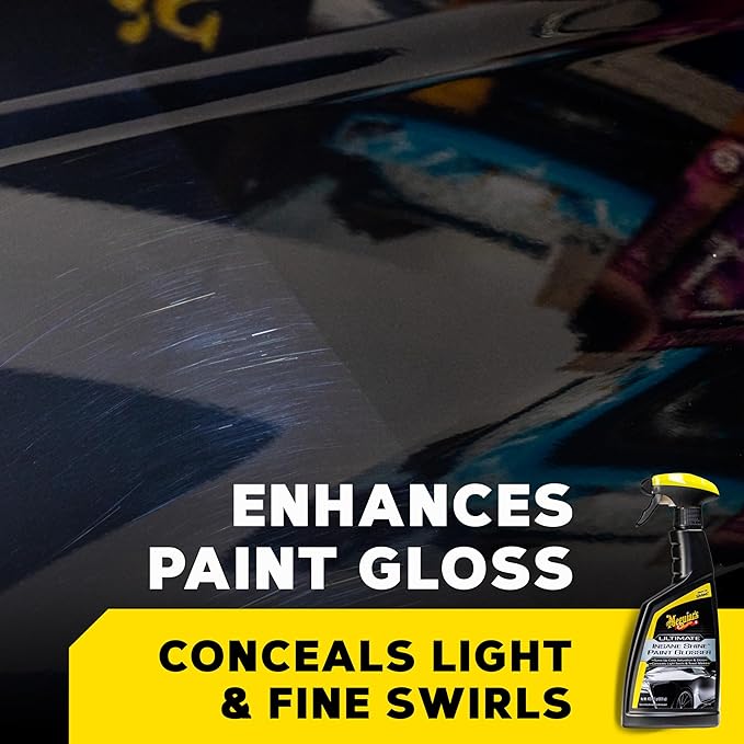 Meguiar's Ultimate Insane Shine Paint Glosser, Easy-to-Use Spray On and Wipe Off Product to Minimize Swirls and Enhance Glossy Paint Using Specialized Polymers, 16 Oz Spray Bottle