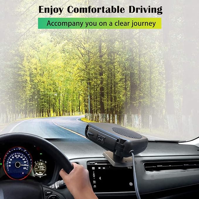 Car Heater,Portable Car Heater for Vehicle, 12V Car Heater Portable, Portable Heater for Car, 360° Rotatable Car Defroster Windshield Heater 12v Car Heater That Plugs Into Cigarette Lighter(black)