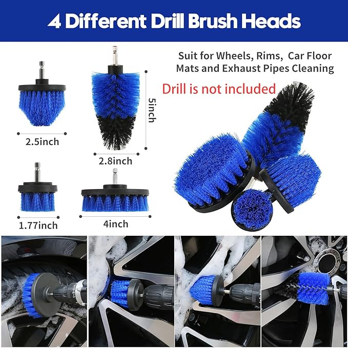 41Pcs Car Detailing Kit, Car Detailing Brush Set, Car Wash Cleaning Kit, Car Detailing Brushes, Professional Car Care Kit for Interior Exterior Wheels, Blue