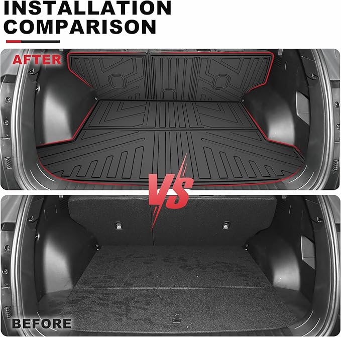 Cargo Mat for 2022-2026 Hyundai Tucson - All Weather Cargo Liner with Backrest Mats TPE Trunk Mat Seatback Protector for 2026 2025 2024 2023 2022 Tucson Accessories Cargo Tray Black