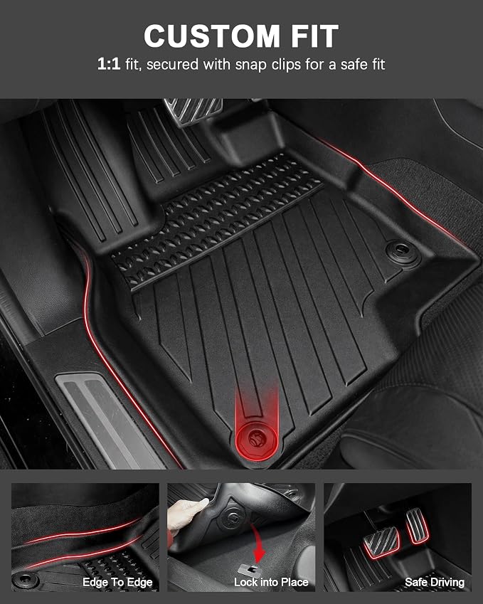 Floor Mats & Cargo Liner Fit for 2019-2026 Acura RDX, All Weather TPE Floor Liner Custom Fit for RDX Accessories, 1st, 2nd Row and Cargo Liners, Black