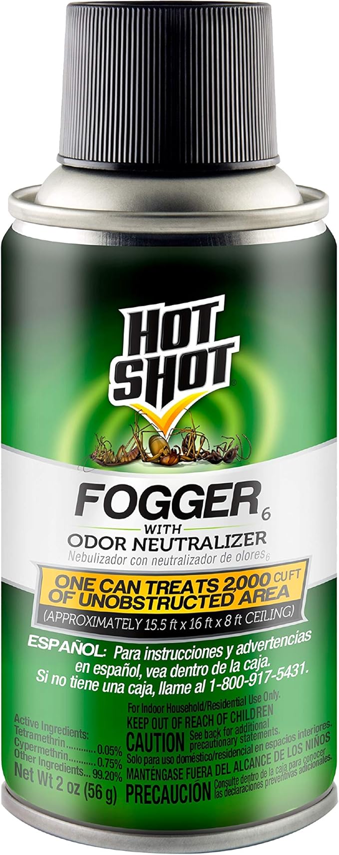 Hot Shot Fogger With Odor Neutralizer, Kills Roaches, Ants, Spiders & Fleas, Controls Heavy Infestations, 24 Count, 2 Ounce