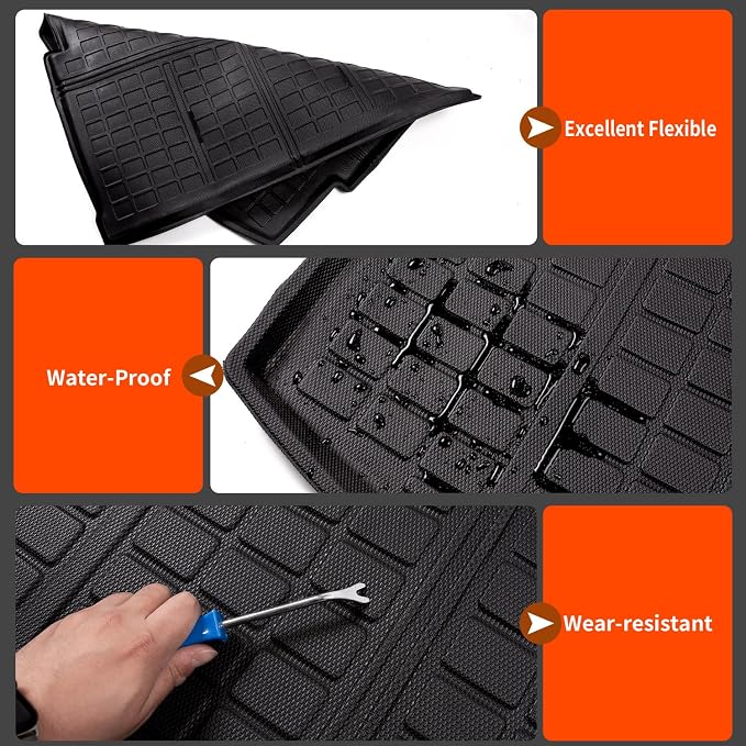 powoq Cargo Mat Compatible with 2021-2026 Nissan Rogue Trunk Mat Cargo Liner TPE Trunk Liner Replacement for 2021 2022 2023 2024 2025 2026 Nissan Rogue Accessories(No Sport Model)