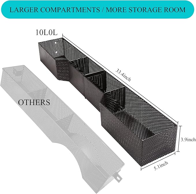 10L0L Golf Cart Front Inner Storage Utility Basket – Dash Storage Tray for Club Car DS & Precedent (2000-Up), Durable Steel with Anti-Rust Coating, Easy Installation