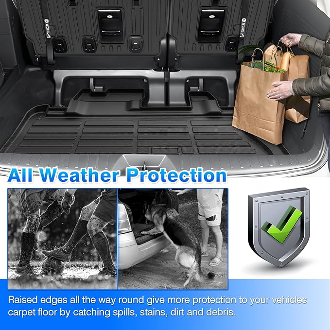 Sienna Cargo Liner - Trunk Mat for Toyota Sienna 2021-2026, All Weather Cargo Mat for Sienna Accessories, Heavy Duty Car Mats, Car Accessories