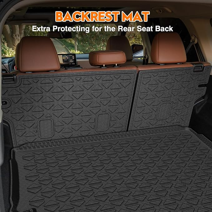 KUST Trunk Cargo Mat for Nissan Rogue 2021-2025 2026, TPE Rubber Cargo Liner with Backrest Mat for Rogue Accessories Rear Trunk Liner High Edge