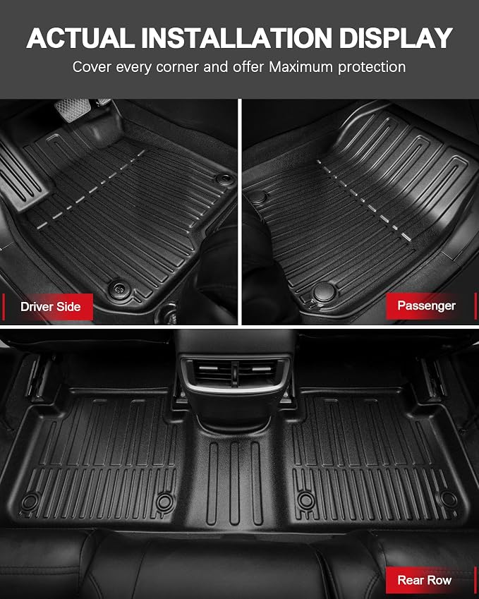 All Weather Floor Mats Fit for 2017-2022 Honda CR-V All Models (Include Hybrid) - Custom Fit TPE Floor Liners Accessories for Honda CRV 1st and 2nd Row Full Set Car Mats