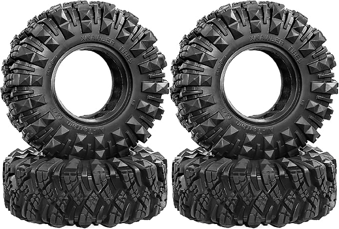 STMU 1.9 RC Crawler Tires 4.33 Inch OD Foam Inserts for Traxxas TRX4 Axial SCX10 SCX10 II III RBX10 Redcat Gen 8 (1.9)