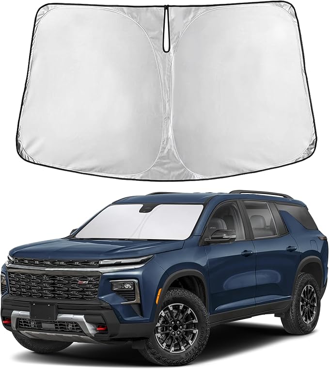 Autovir Windshield Sun Shade Fit for 2018-2023 2024 2025 Chevrolet Traverse Sun Shade, Front Window Sun Visor, UV Protection, Heat Blocker, Foldable Car Accessories