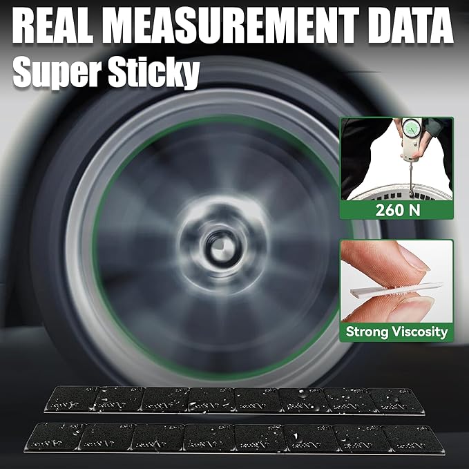 EZISO 1/2 Oz Black Stick on Wheel Weights,0.5OZ Adhesive Backed Wheel Weights (144pcs,72 oz Pack)