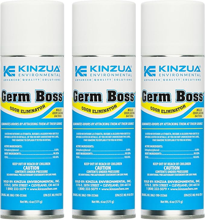 Germ Boss Strong Odor Eliminator, Fast-Acting Cleaning & Deodorizing Fogger, Mold Bomb Fogger for Smell Control with Fresh Scent, Covers Up to 1,000 cu ft, 6 oz, Pack of 3