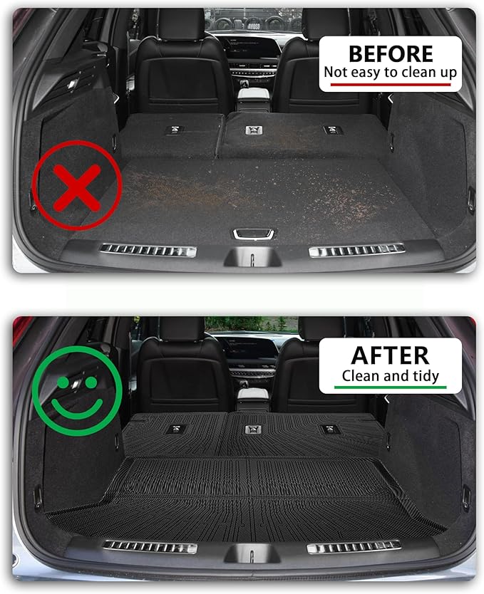 Cargo Liner Compatible with 2019-2025 Cadillac XT4 Trunk Mat Cargo Mat Back Seat Cover Protector (Backrest Mats+Trunk Mat)