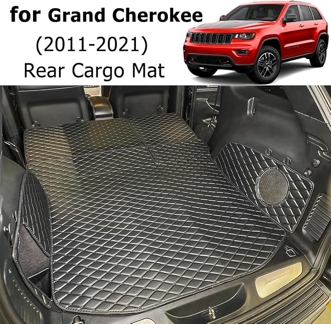for 2011-2021 Jeep Grand Cherokee Trunk Mat and Rear Backrest Mat Cargo Liners All Weather Anti-Slip