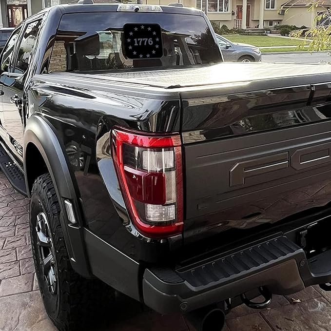 Xinghe for Ford F150 F250 F350 2015-2025 2026, Rear Middle Window American Flag Decals, Matte Black USA Flag Decal for Truck Back Window, for Ford Raptor 2015-2025 2026 Accessories