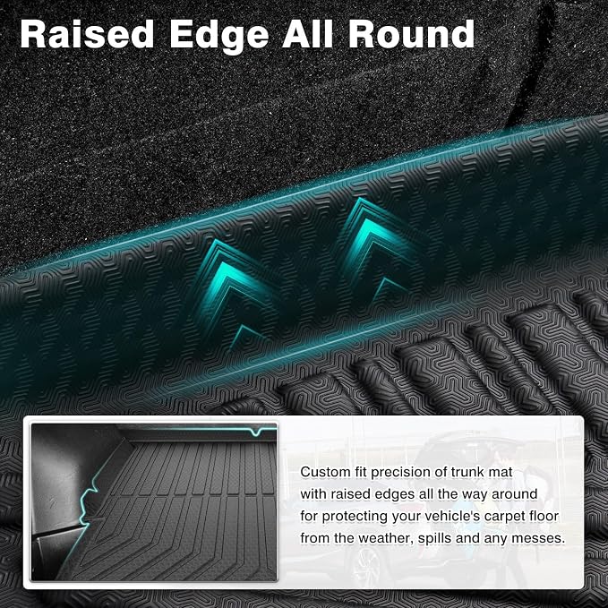 Mixsuper Cargo Liner for Chevrolet Blazer 2019-2024 2025 2026, Trunk Mat for Chevy Blazer Accessories All Weather Cargo Mat Rear Trunk Liner Black