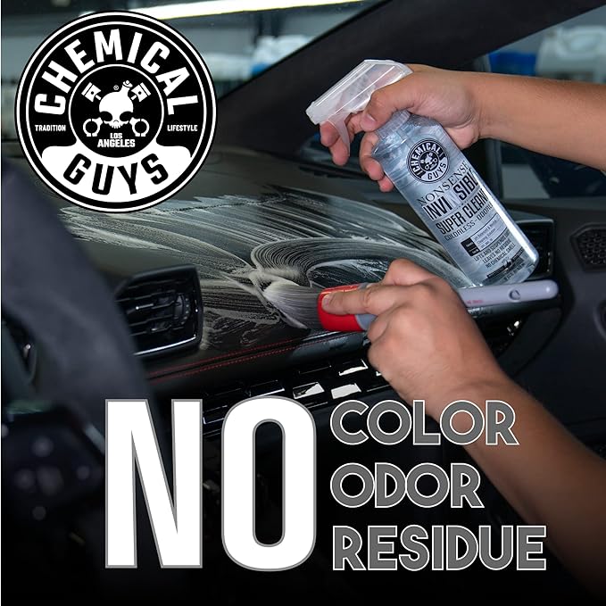 Chemical Guys Nonsense Colorless & Odorless All Surface Cleaner - Interior Cleaner, Safe for Vinyl, Rubber, Plastic, Carpet, and Upholstery, pH Balanced, Residue-Free, Unscented, 16 Fl Oz, Pack of 2