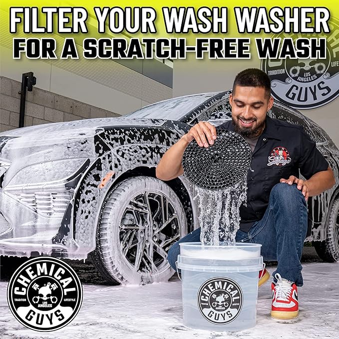 Chemical Guys CWS_101BK Car Wash Detailing Bucket, Mitt & Accessories Bundle (6 Items) Featuring Maxi-Suds II Foaming Car Wash Soap, 128 oz (1 Gal), Cherry Scent - Works on Cars, Trucks, SUVs, & More